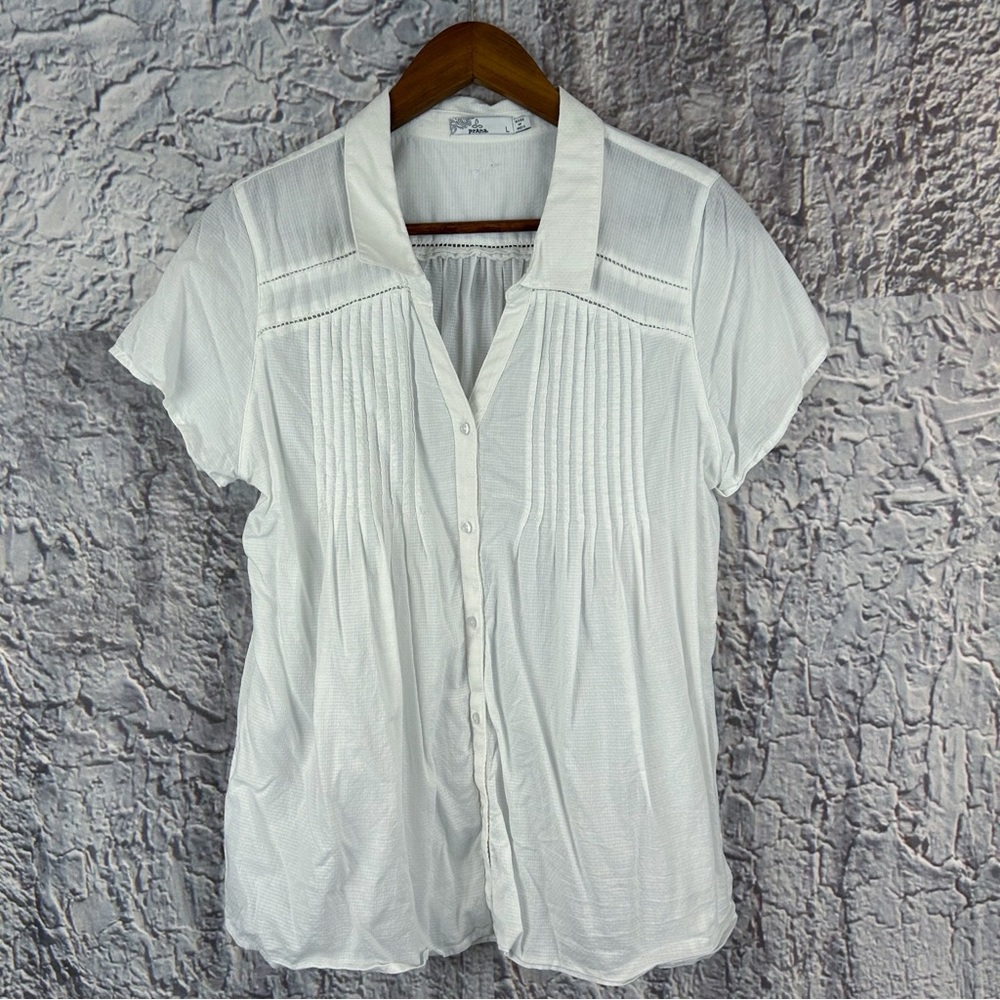 Prana white organic cotton Ellie top